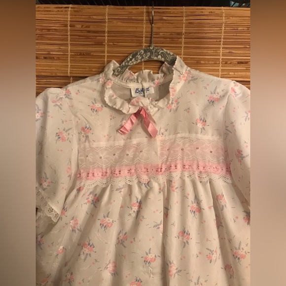 Vintage Ballet Summer Matching 2 Piece Nightgown and House Coat No Size Tag - Picture 3 of 7